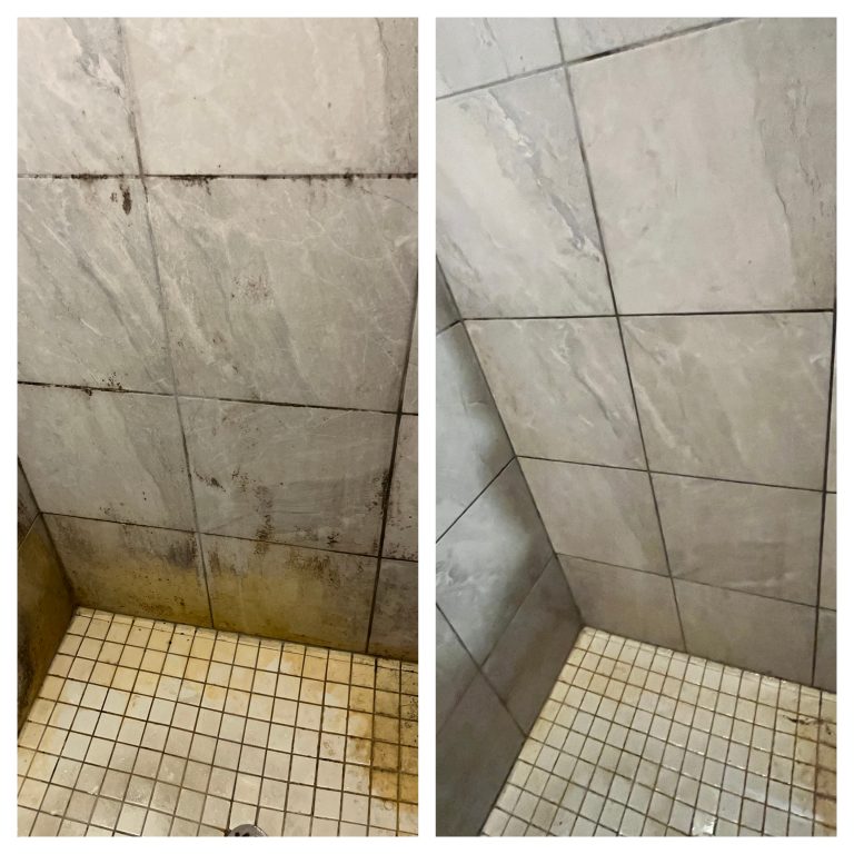 Shower in Kitchener-Waterloo before and after bathroom cleaning