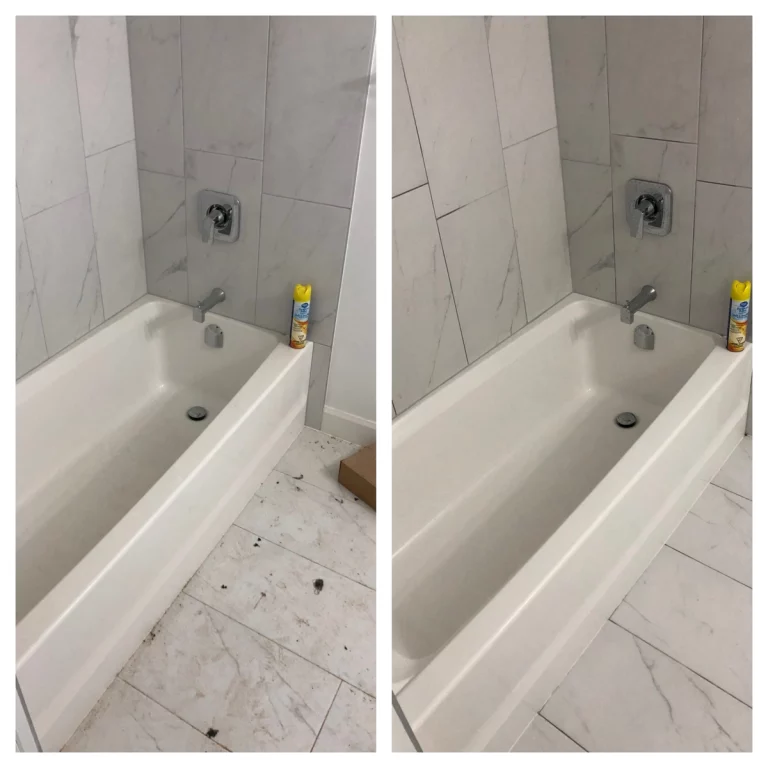 Bathroom cleaning before and after service
